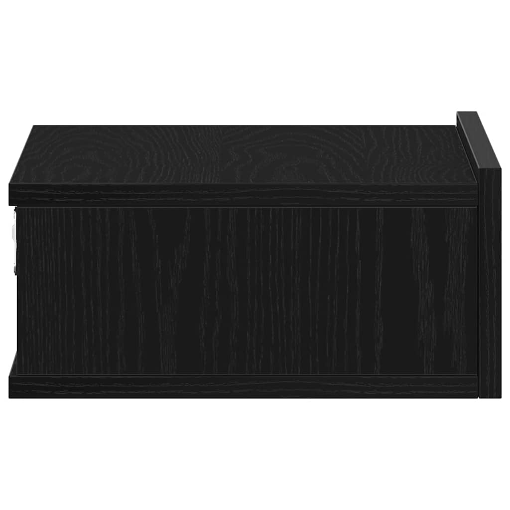 Plutajući noćni ormarići 2 kom. crni hrast 40x32x15 cm inženjerski drvo