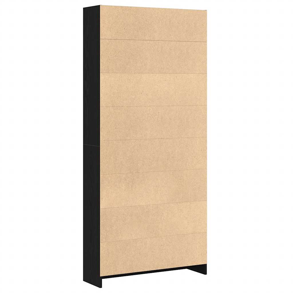 Polica za knjige crni hrast 80x24x176 cm konstruirano drvo