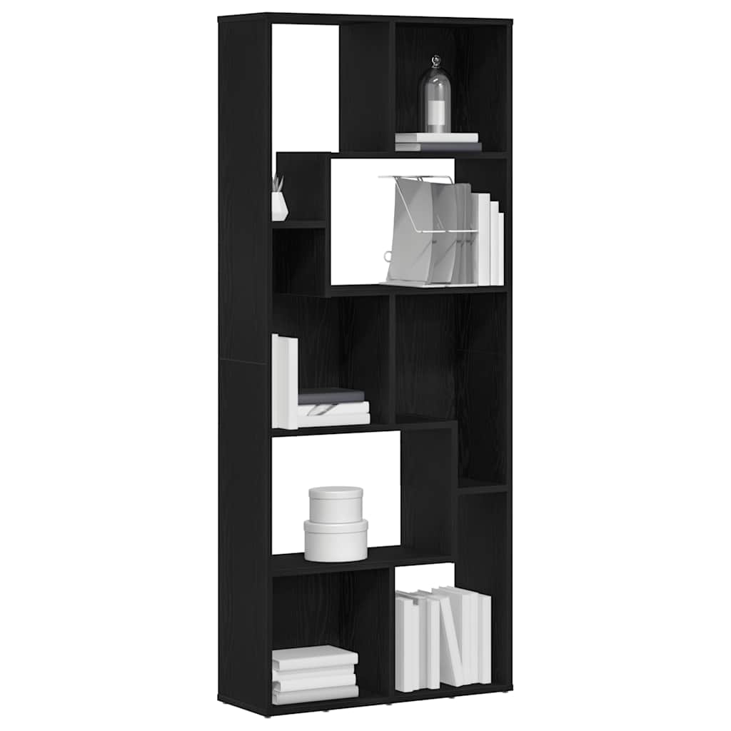 Biblioteka crni hrast 67x24x161 cm Inženirsko drvo