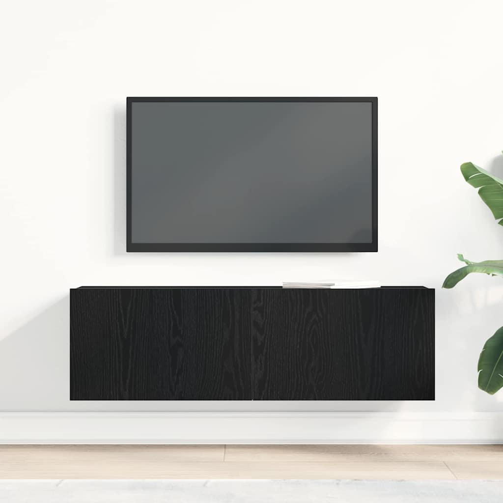 TV ormar Zidne Crni hrast 100 x 30 x 30 cm Konstruirano drvo