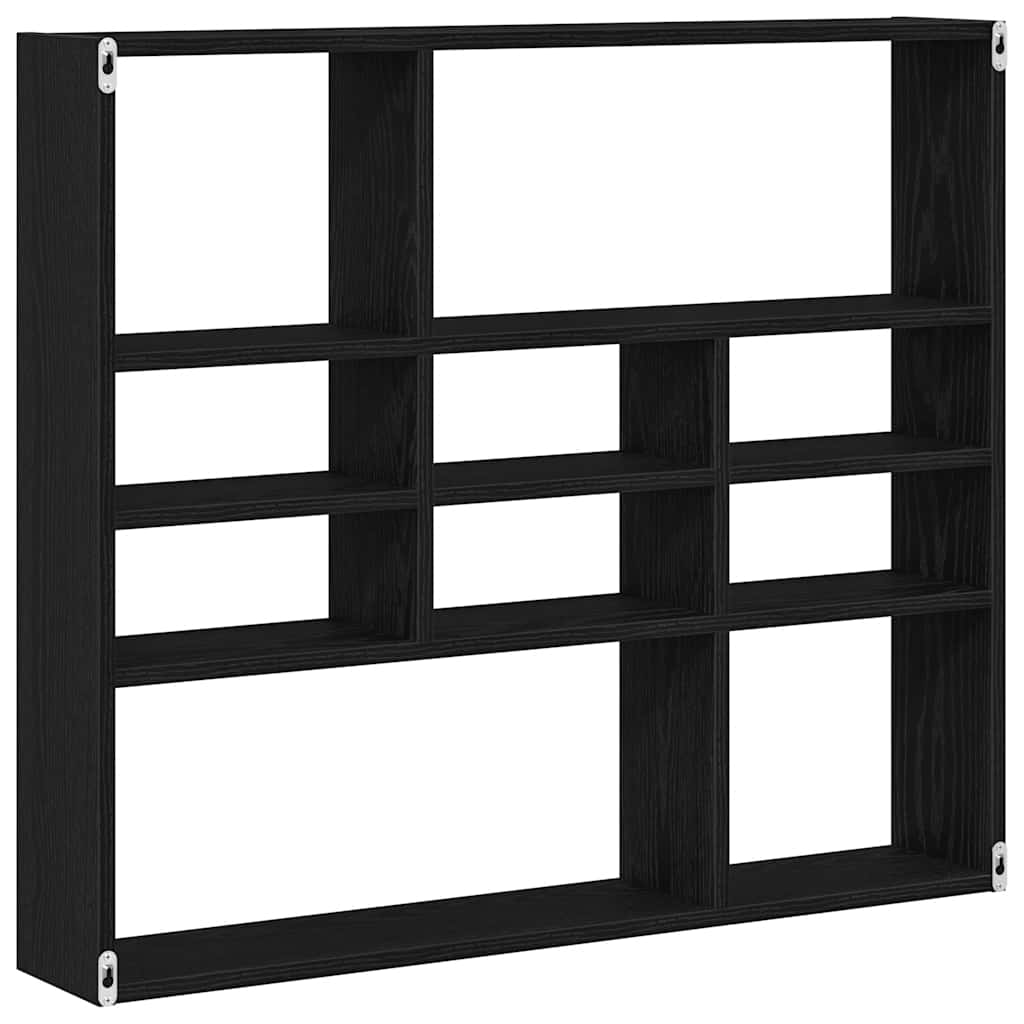 Zidna polica crni hrast 90x16x78 cm inženjerski drvo