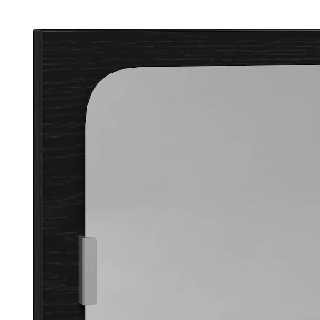 Ogledalo Polica Crni hrast 60 x 10,5 x 37 cm Konstruirano drvo