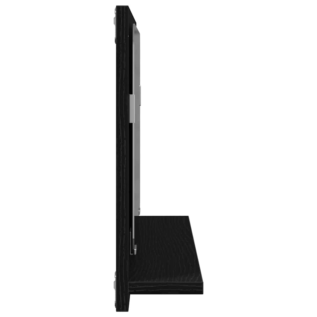 Ogledalo Polica Crni hrast 60 x 10,5 x 37 cm Konstruirano drvo