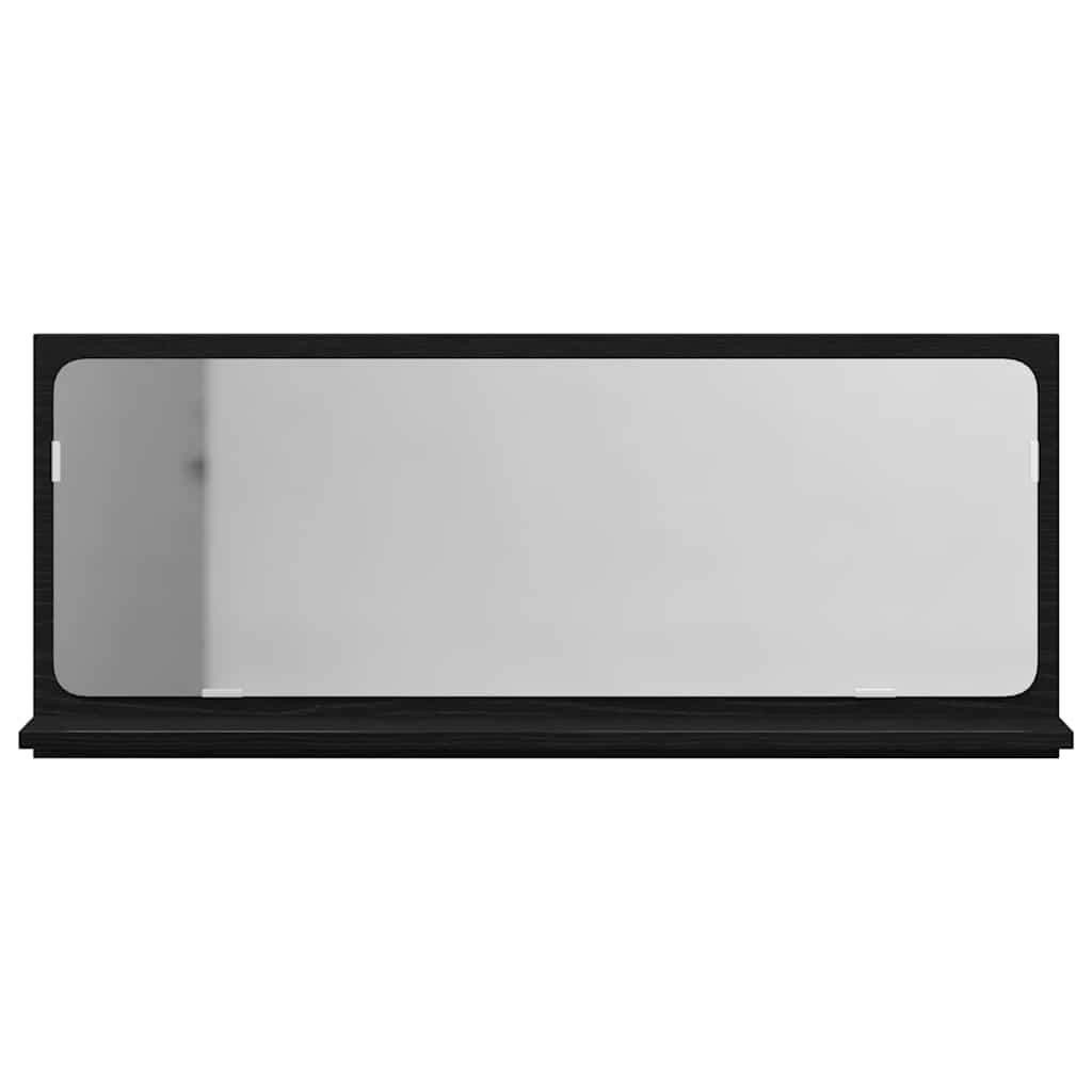 Ogledalo Polica Crni hrast 90 x 10,5 x 37 cm Konstruirano drvo