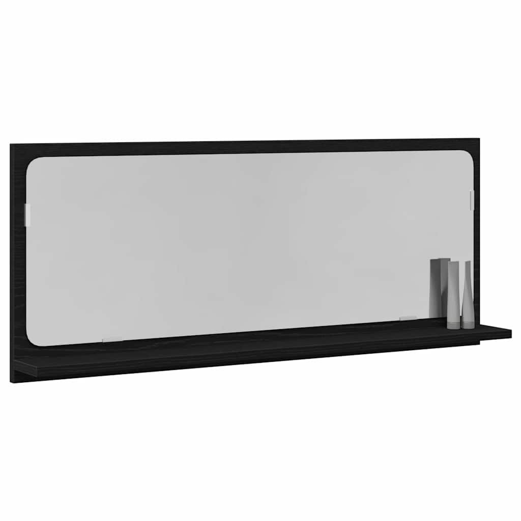Ogledalo Polica Crni hrast 90 x 10,5 x 37 cm Konstruirano drvo