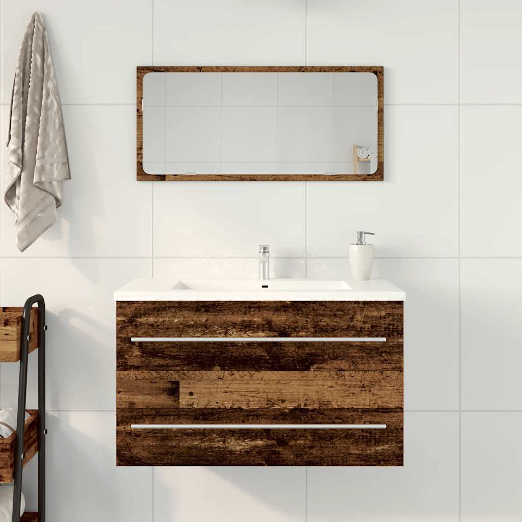 Ormarić za umivaonik u kupaonici, staro drvo, 80 x 38,5 x 48 cm, inženjerski drvo