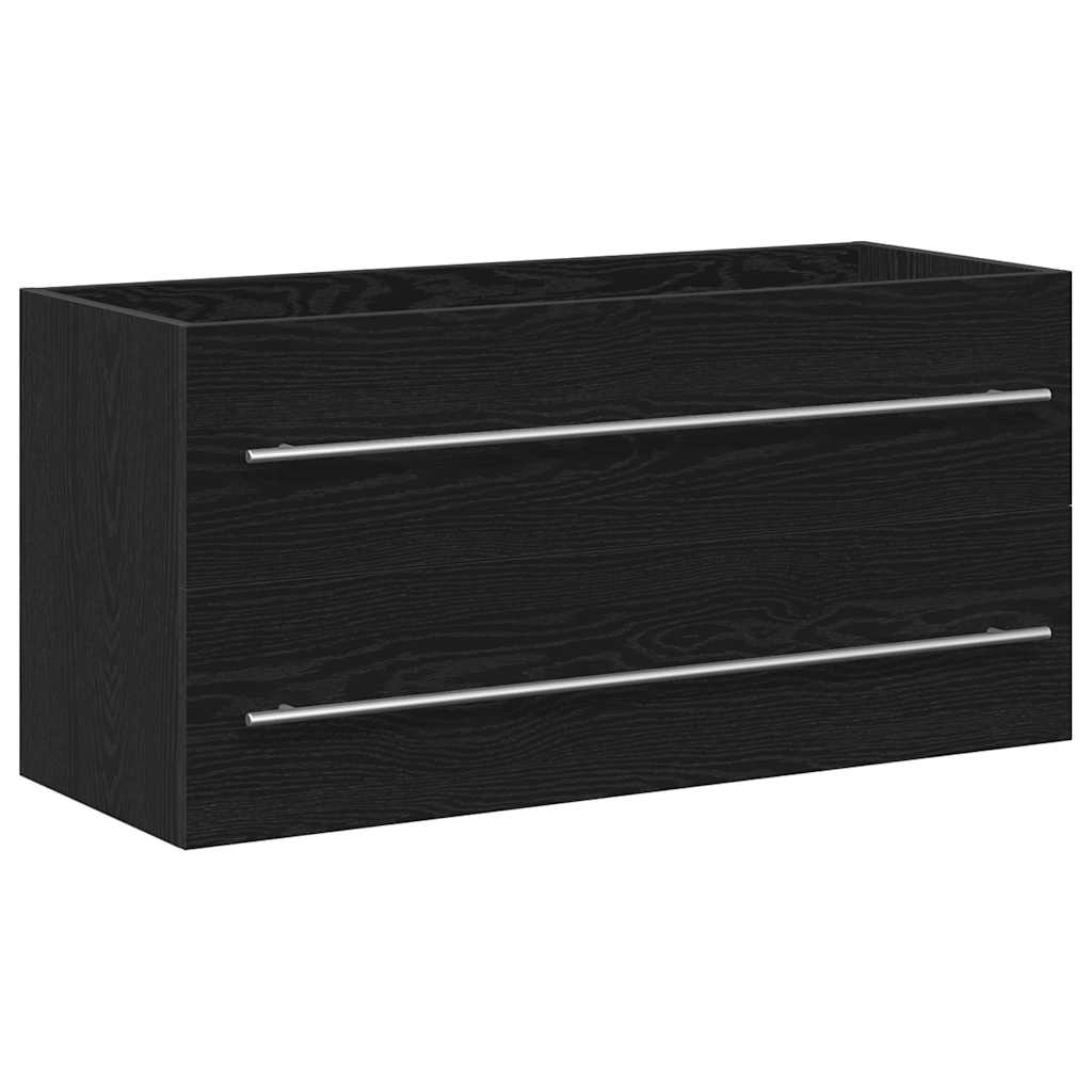 Ormarić za umivaonik u kupaonici crni hrast 100x38,5x48 cm inženjerski drvo