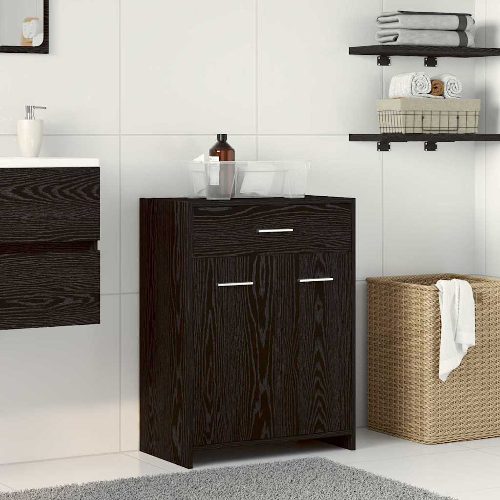 Kupaonski ormar Crni hrast 60 x 33 x 80 cm Konstruirano drvo