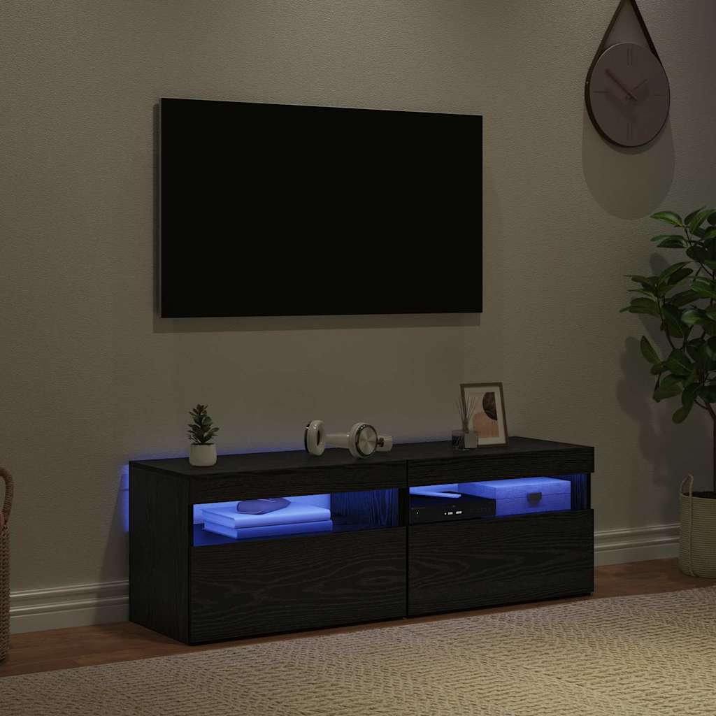 TV ormar 2 pcs Crni hrast 60 x 35 x 40 cm Konstruirano drvo
