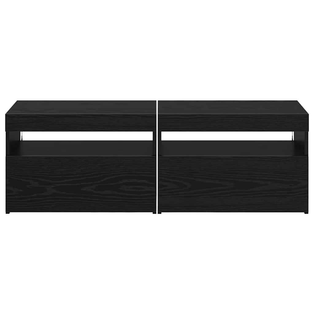 TV ormar 2 pcs Crni hrast 60 x 35 x 40 cm Konstruirano drvo