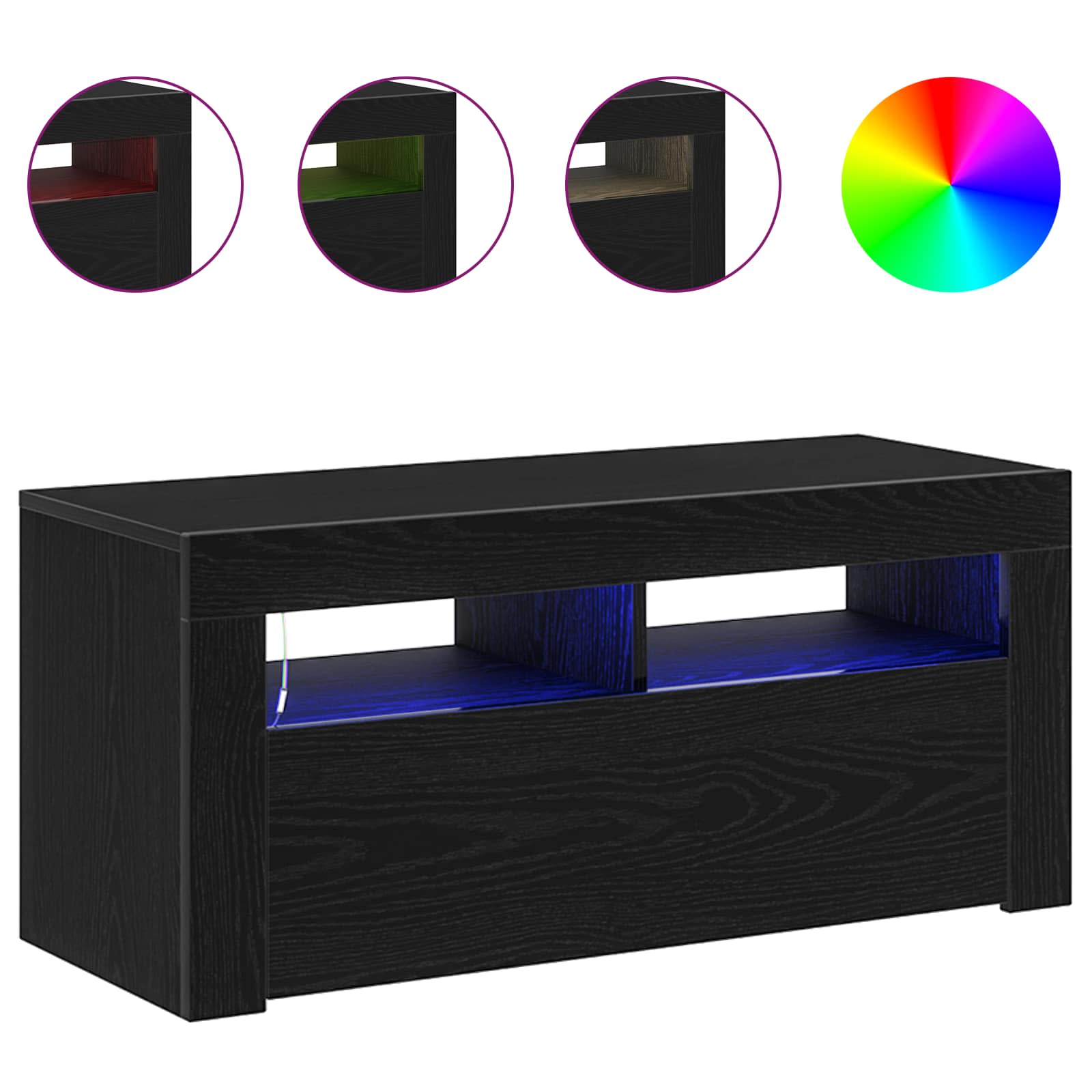 TV ormar Crni hrast 90 x 35 x 40 cm Konstruirano drvo