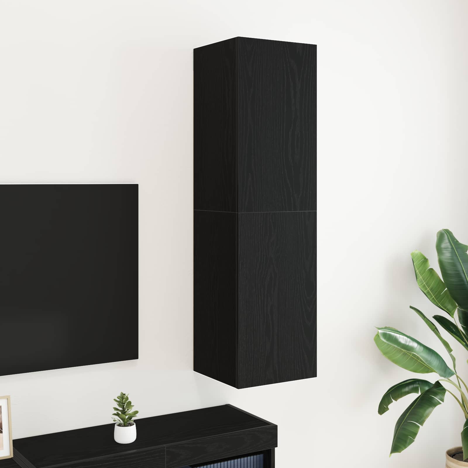 TV Kabinet za Zid Zidne Crni hrast 30,5 x 30 x 110 cm