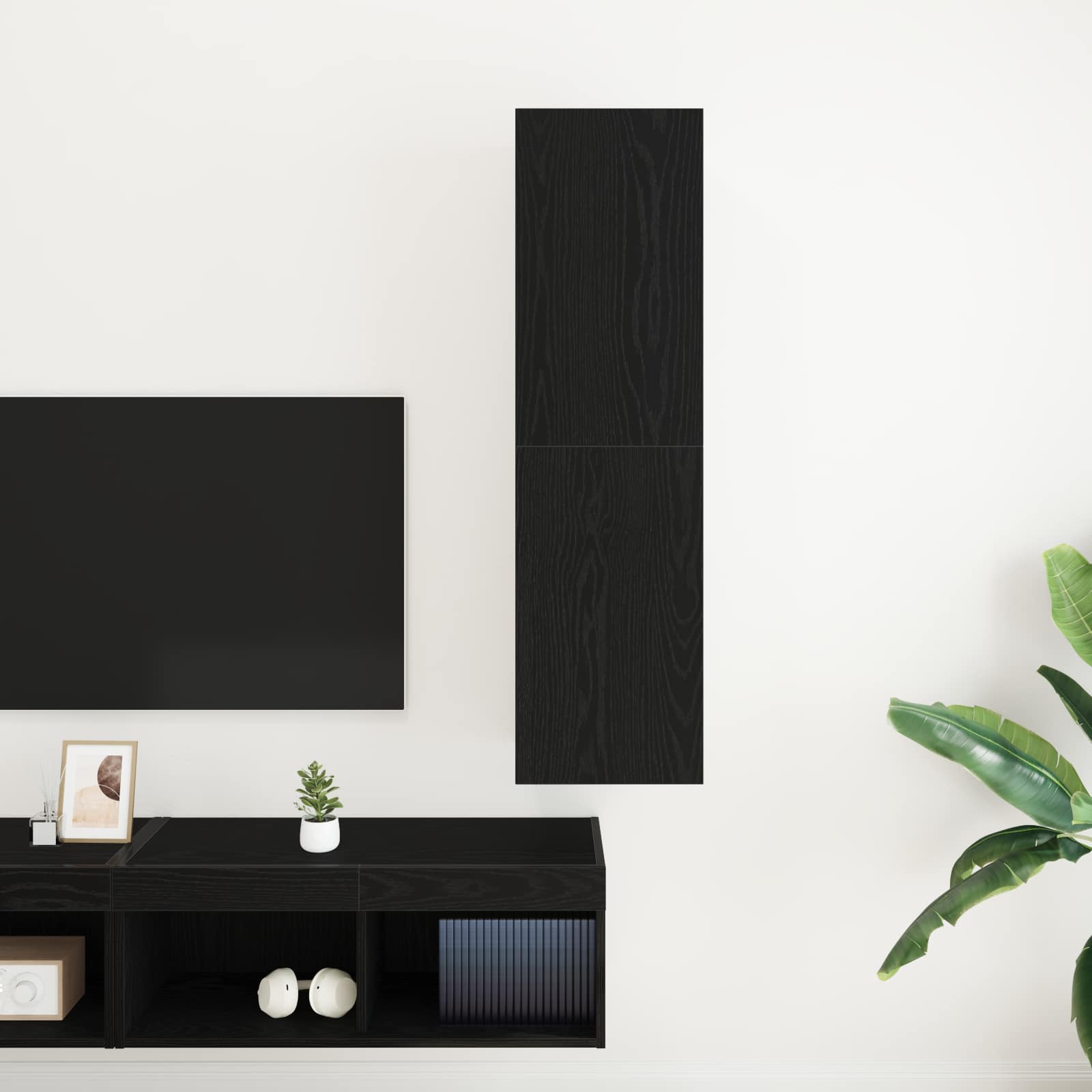TV Kabinet za Zid Zidne Crni hrast 30,5 x 30 x 110 cm