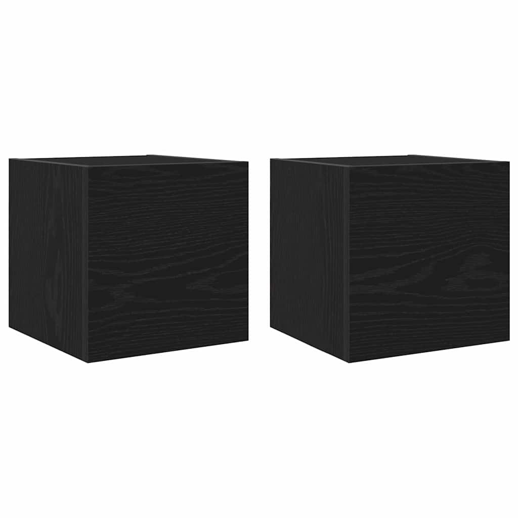 Ormar za TV montiran na zid 2 pcs Crni hrast 30,5 x 30 x 30 cm