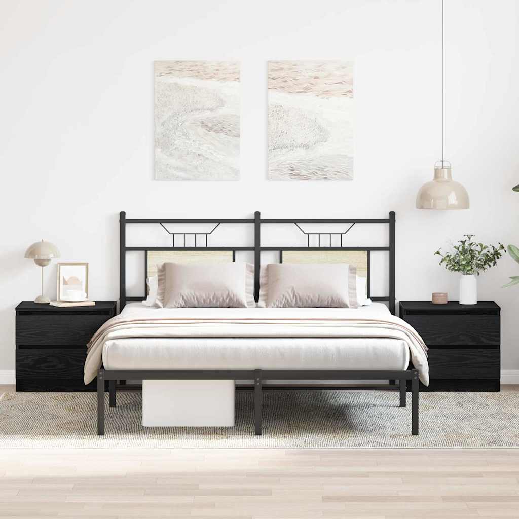 Noćni ormar s ladicama 2 pcs Crni hrast 50 x 40 x 43,5 cm