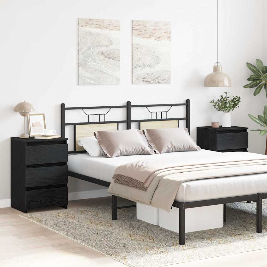 Noćni ormar s ladicama 2 pcs Crni hrast 40 x 35 x 62,5 cm