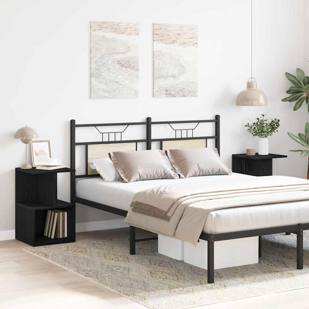 Noćni ormar 2 pcs Crni hrast 35 x 35 x 55 cm Konstruirano drvo