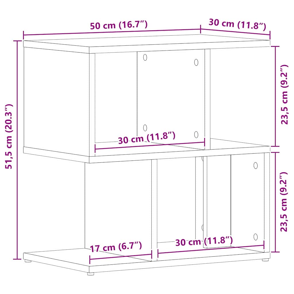 Noćni ormar 2 pcs Crni hrast 50 x 30 x 51,5 cm