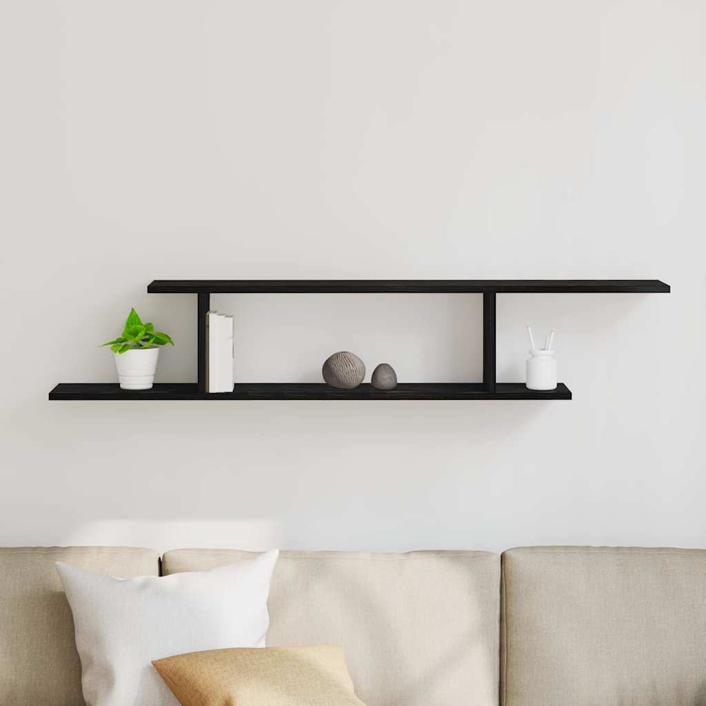 Polica za TV koja se montira na zid Crni hrast 125 x 18 x 23 cm