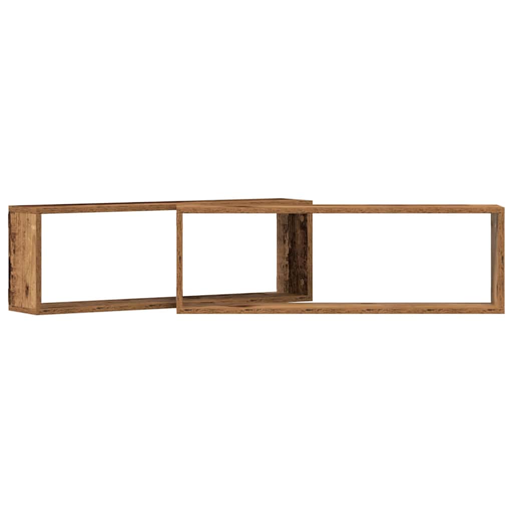 Police na zidu s policom Zidne 2 pcs Staro drvo 80 x 15 x 26 cm