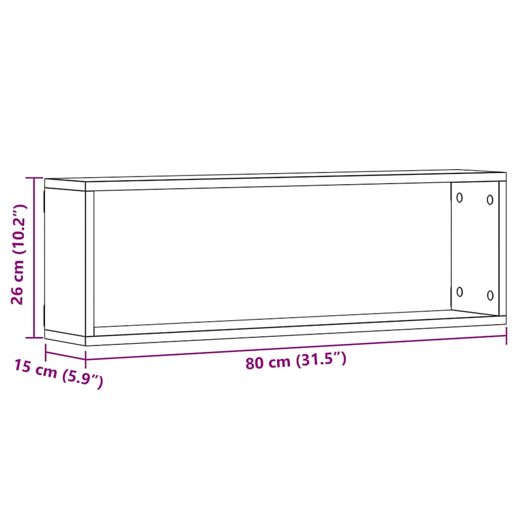 Police na zidu s policom Zidne 2 pcs Staro drvo 80 x 15 x 26 cm