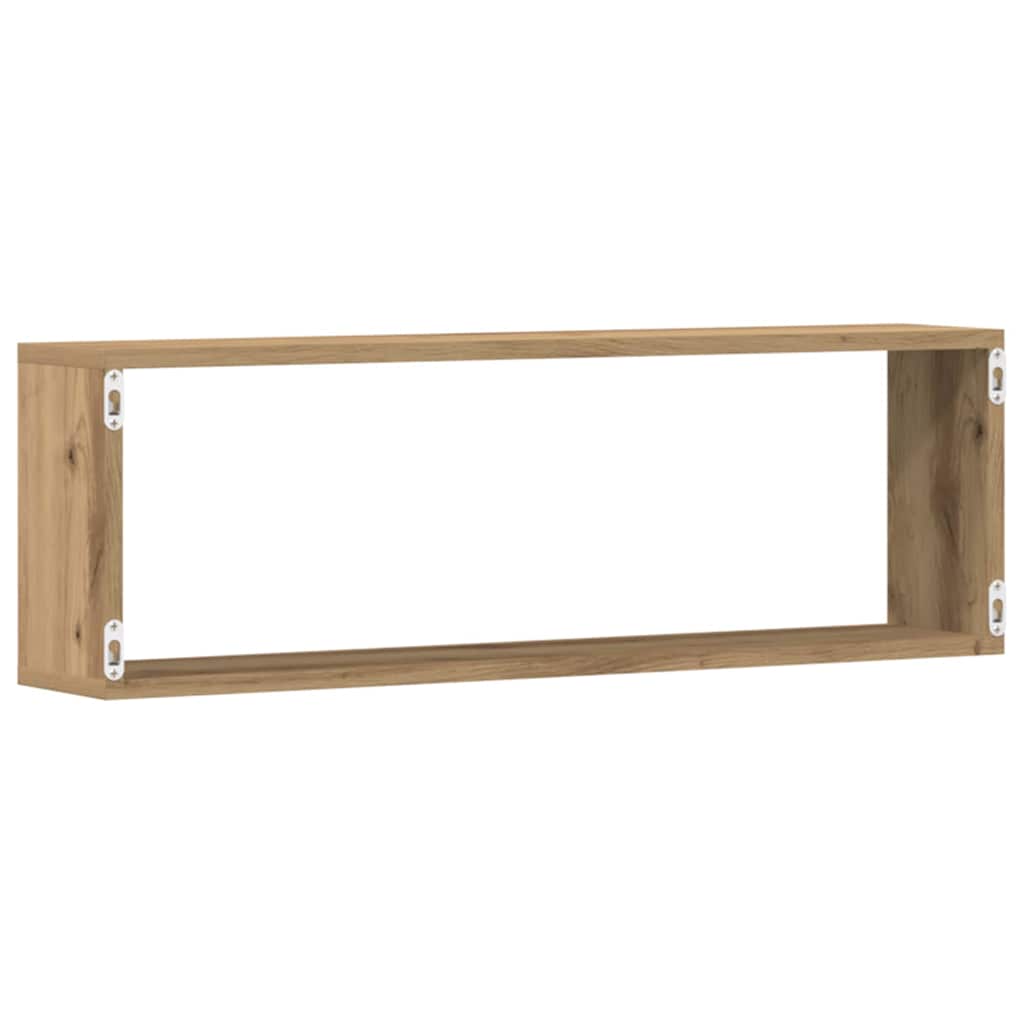 Police na zidu 2 pcs Umjetnička hrastovina 80 x 15 x 26 cm