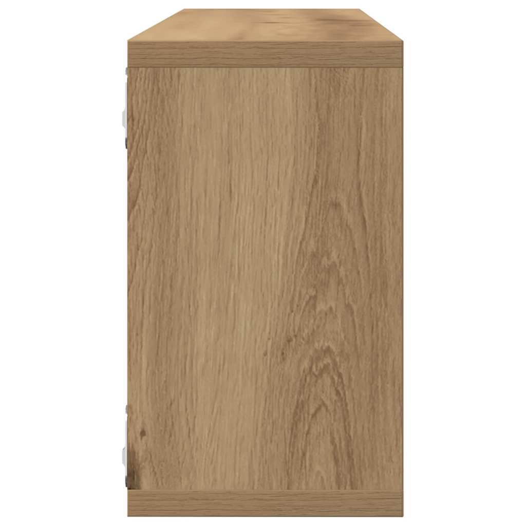 Police na zidu 2 pcs Umjetnička hrastovina 80 x 15 x 26 cm