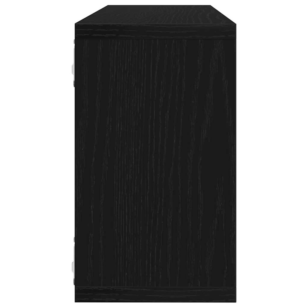 Police na zidu s policom Zidne 2 pcs Crni hrast 80 x 15 x 26 cm