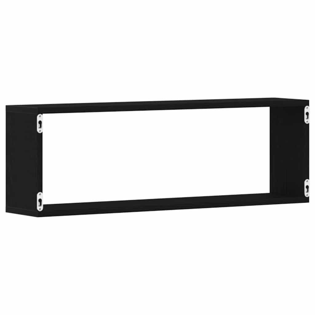 Police na zidu s policom Zidne 4 pcs Crni hrast 80 x 15 x 26 cm