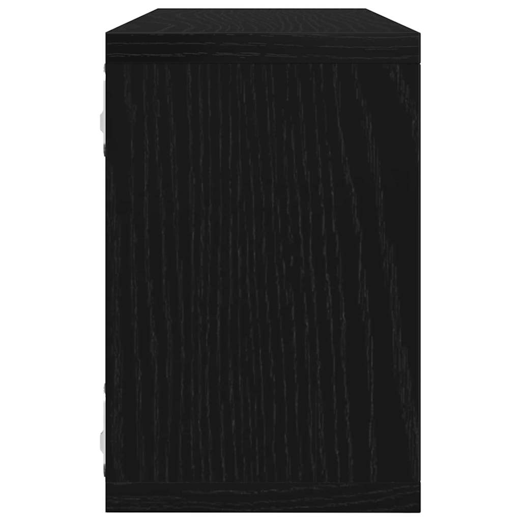 Police na zidu s policom Zidne 2 pcs Crni hrast 60 x 15 x 23 cm