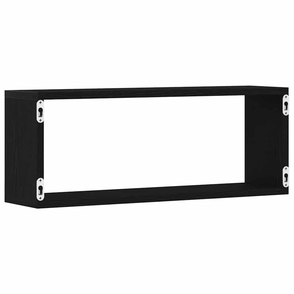 Police na zidu s policom Zidne 6 pcs Crni hrast 60 x 15 x 23 cm