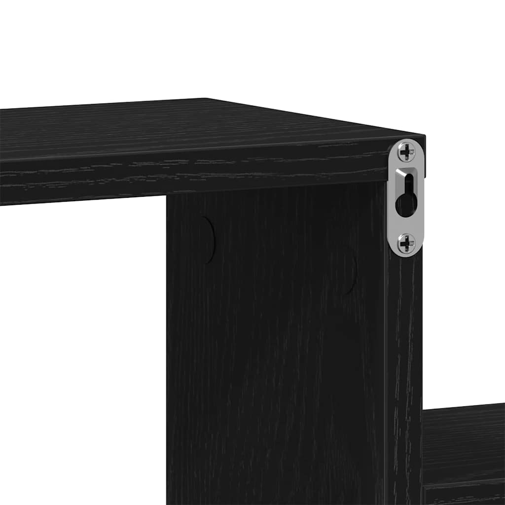 Polica na zidu Crni hrast 80 x 15 x 78,5 cm Konstruirano drvo