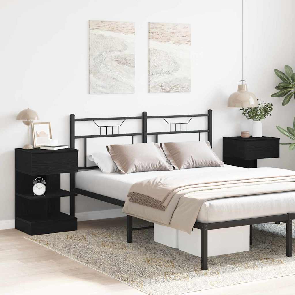 Noćni ormar 2 pcs Crni hrast 40 x 35 x 65 cm Konstruirano drvo