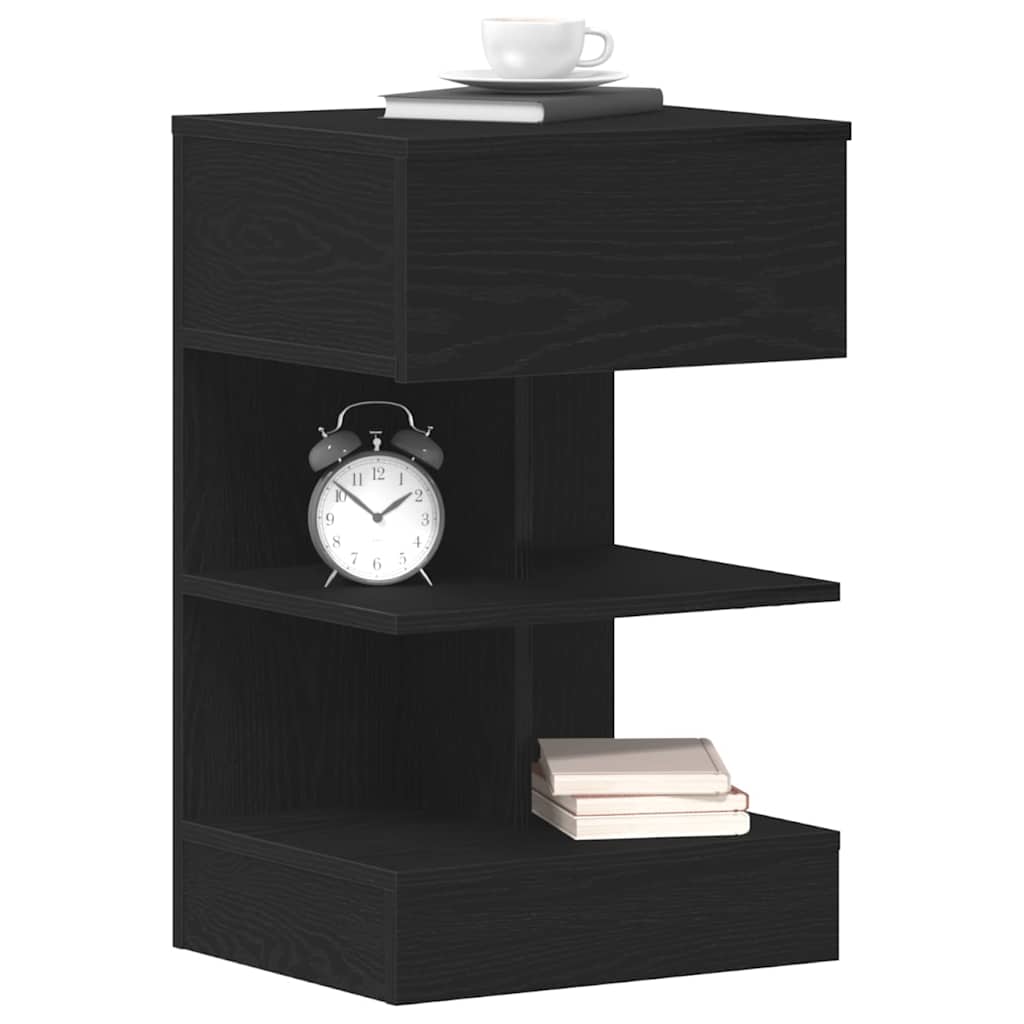 Noćni ormar 2 pcs Crni hrast 40 x 35 x 65 cm Konstruirano drvo