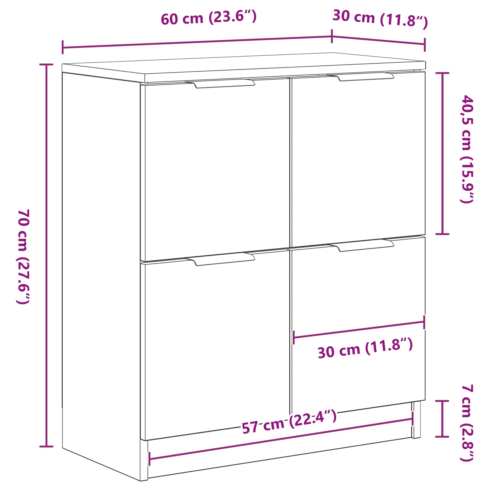 Kreveta Crni hrast 60 x 30 x 70 cm Konstruirano drvo