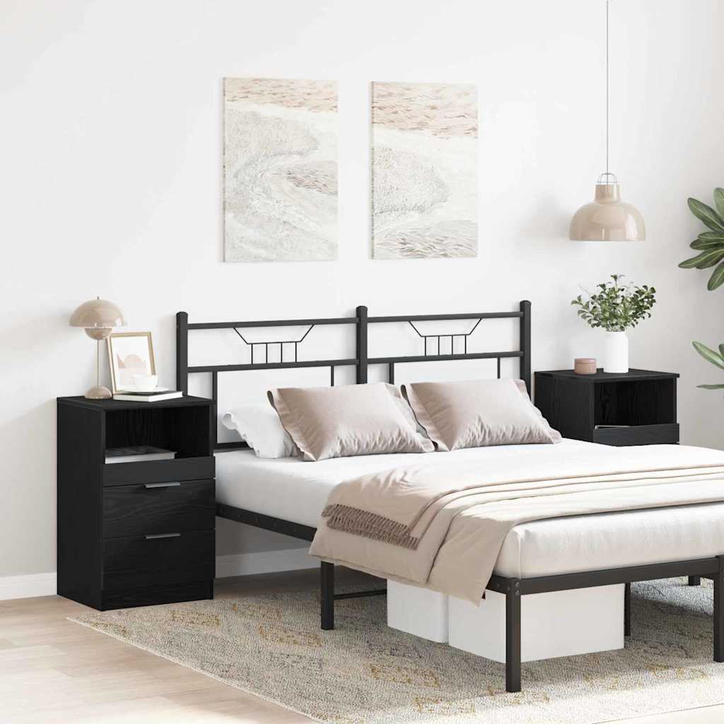 Noćni ormar 2 pcs Crni hrast 40 x 35 x 65 cm Konstruirano drvo