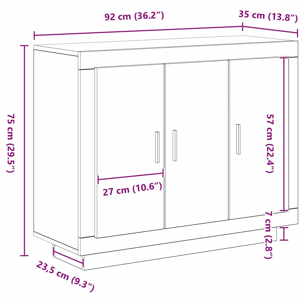 Kreveta Crni hrast 92 x 35 x 75 cm Konstruirano drvo
