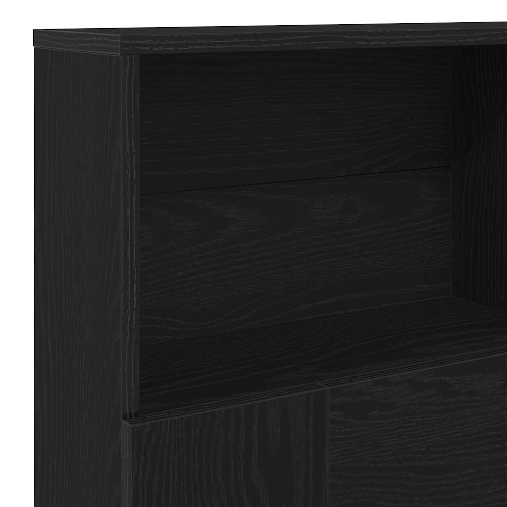 Glava kreveta s ormarićem Zidne Crni hrast 160 x 19 x 103,5 cm