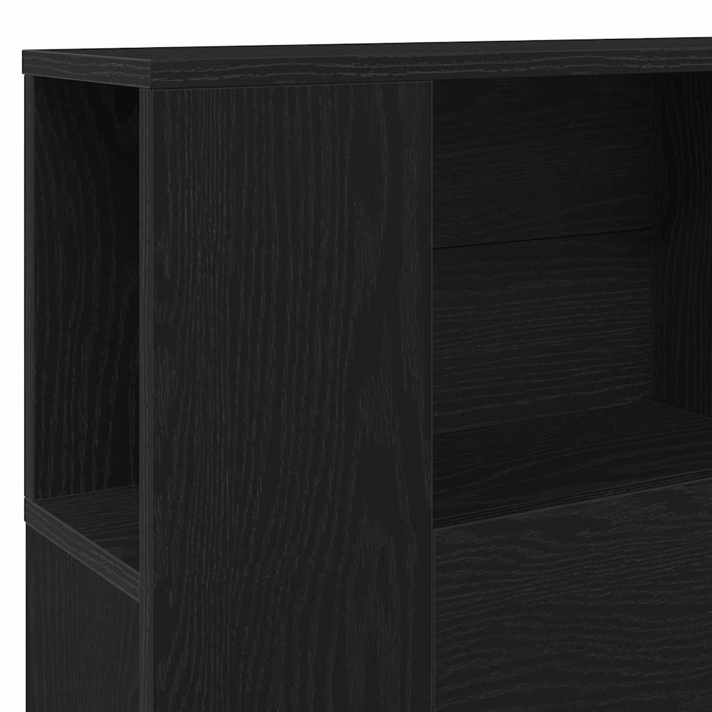 Glava kreveta s ormarićem Crni hrast 200 x 18,5 x 102,5 cm