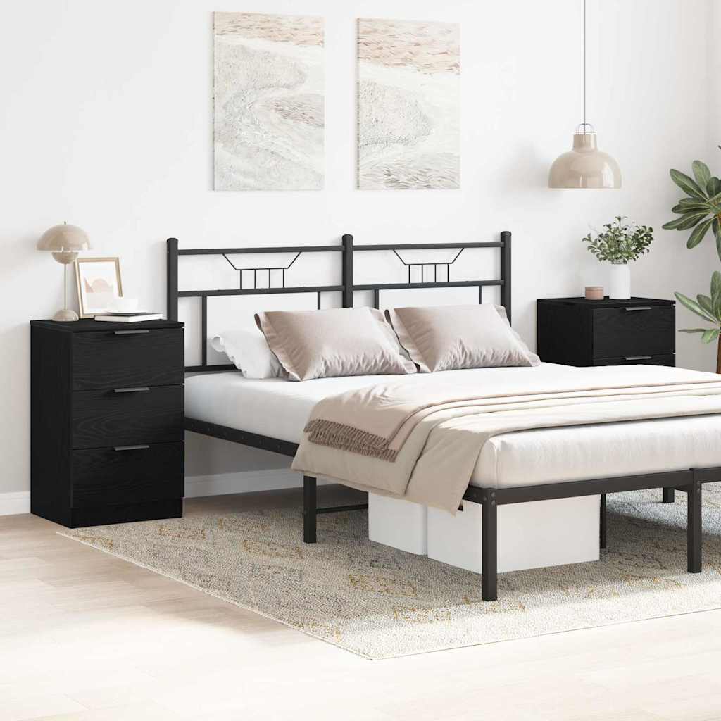 Noćni ormar 2 pcs Crni hrast 40 x 65 x 65 cm Konstruirano drvo