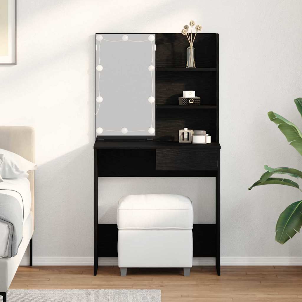 Toaletni stol Crni hrast 74,5 x 40 x 141 cm Konstruirano drvo