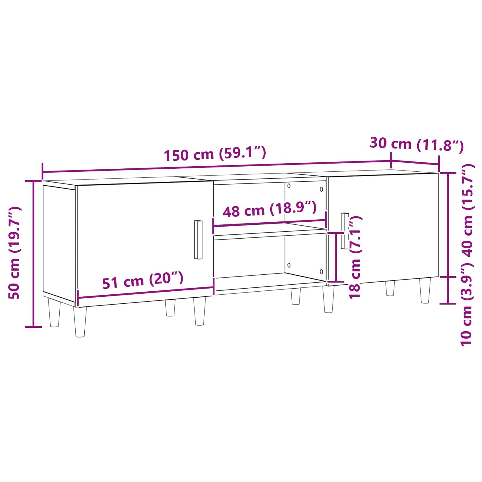 TV ormar hrast artisan 150 x 30 x 50 cm Konstruirano drvo