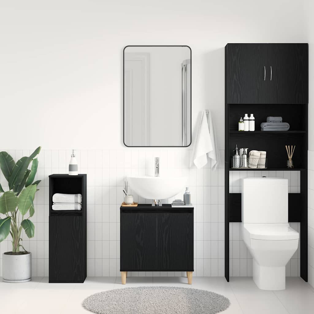 Kupaonski ormarić za sudoper Crni hrast 58 x 33 x 60 cm