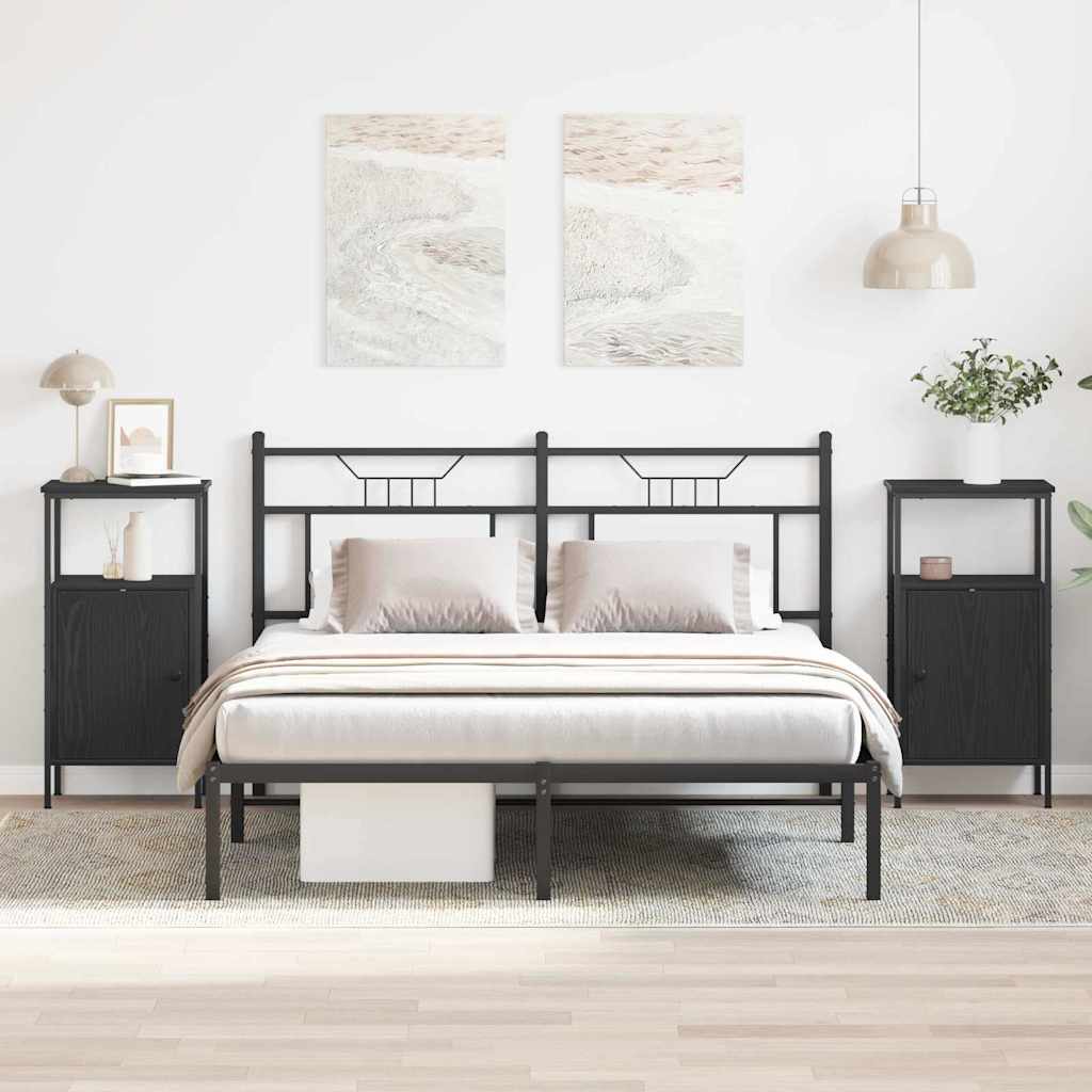 Noćni ormar 2 pcs Crni hrast 41 x 31 x 80 cm Konstruirano drvo