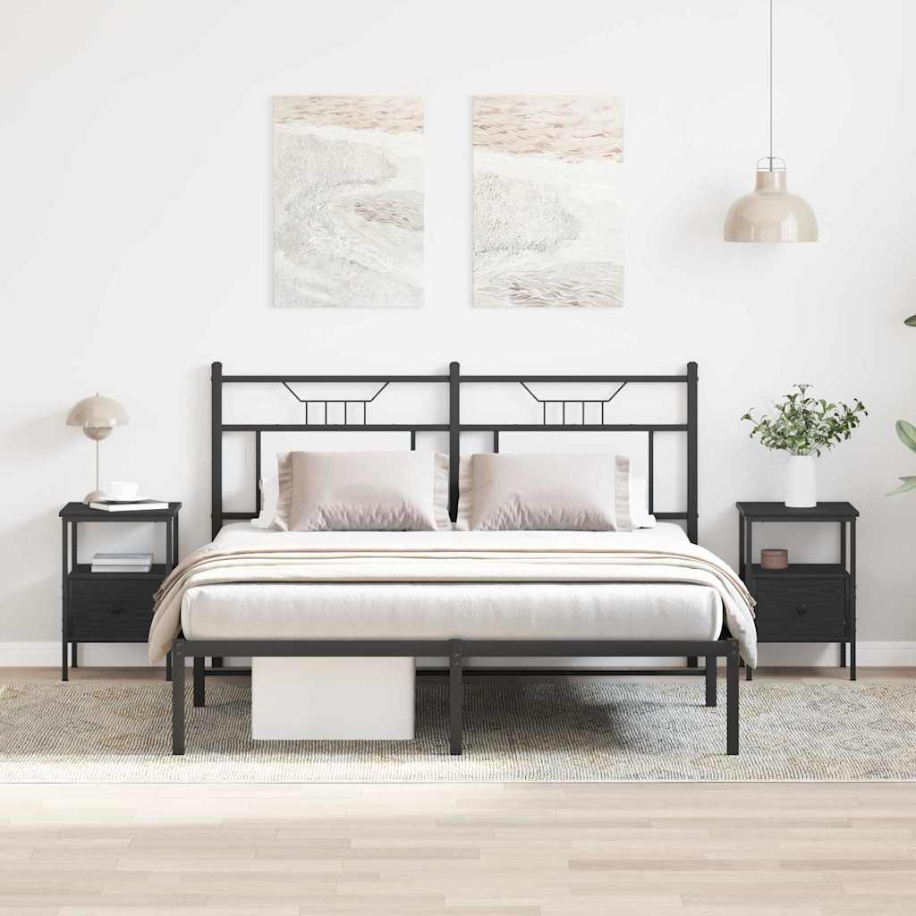 Noćni ormar 2 pcs Crni hrast 34 x 36 x 50 cm Konstruirano drvo