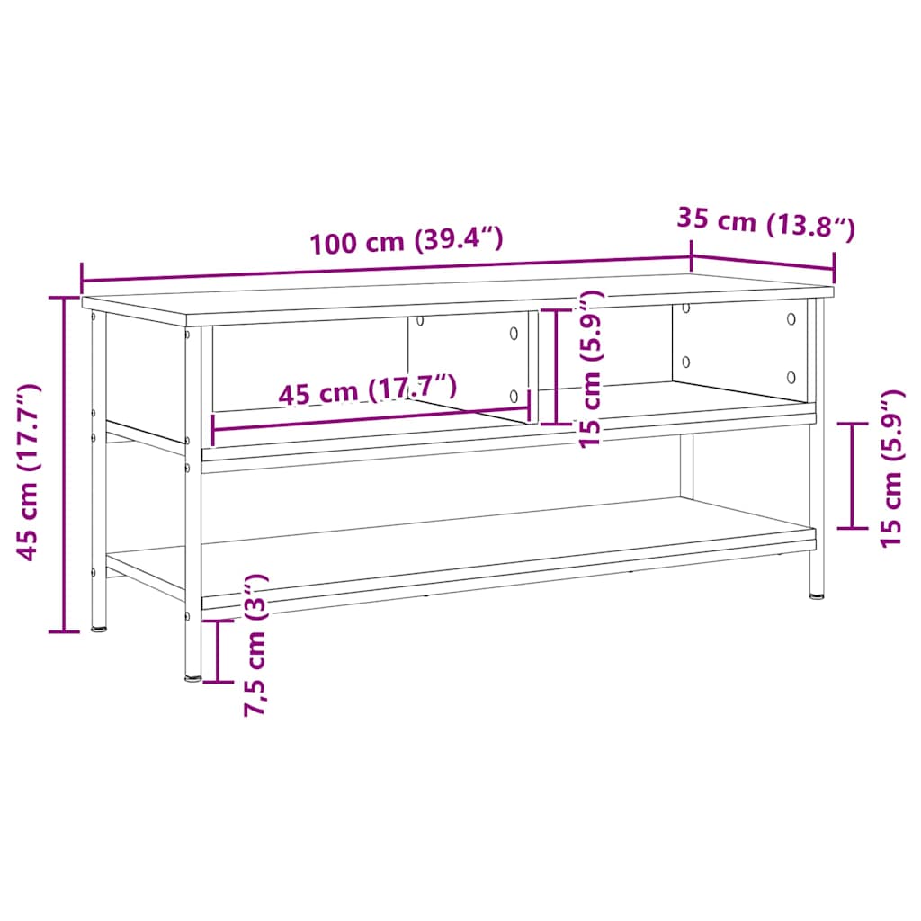 Set TV komoda Zidne Umjetnički hrast 100 x 35 x 45 cm