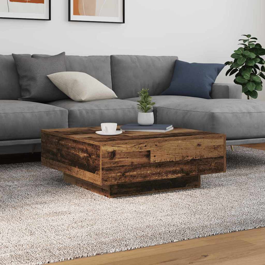 Kava Stol Stari drvo i plava 80 x 80 x 31 cm Konstruirano drvo