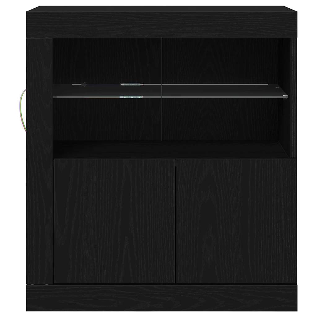 LED komoda Crna 60,5 x 37 x 67 cm Konstruirano drvo