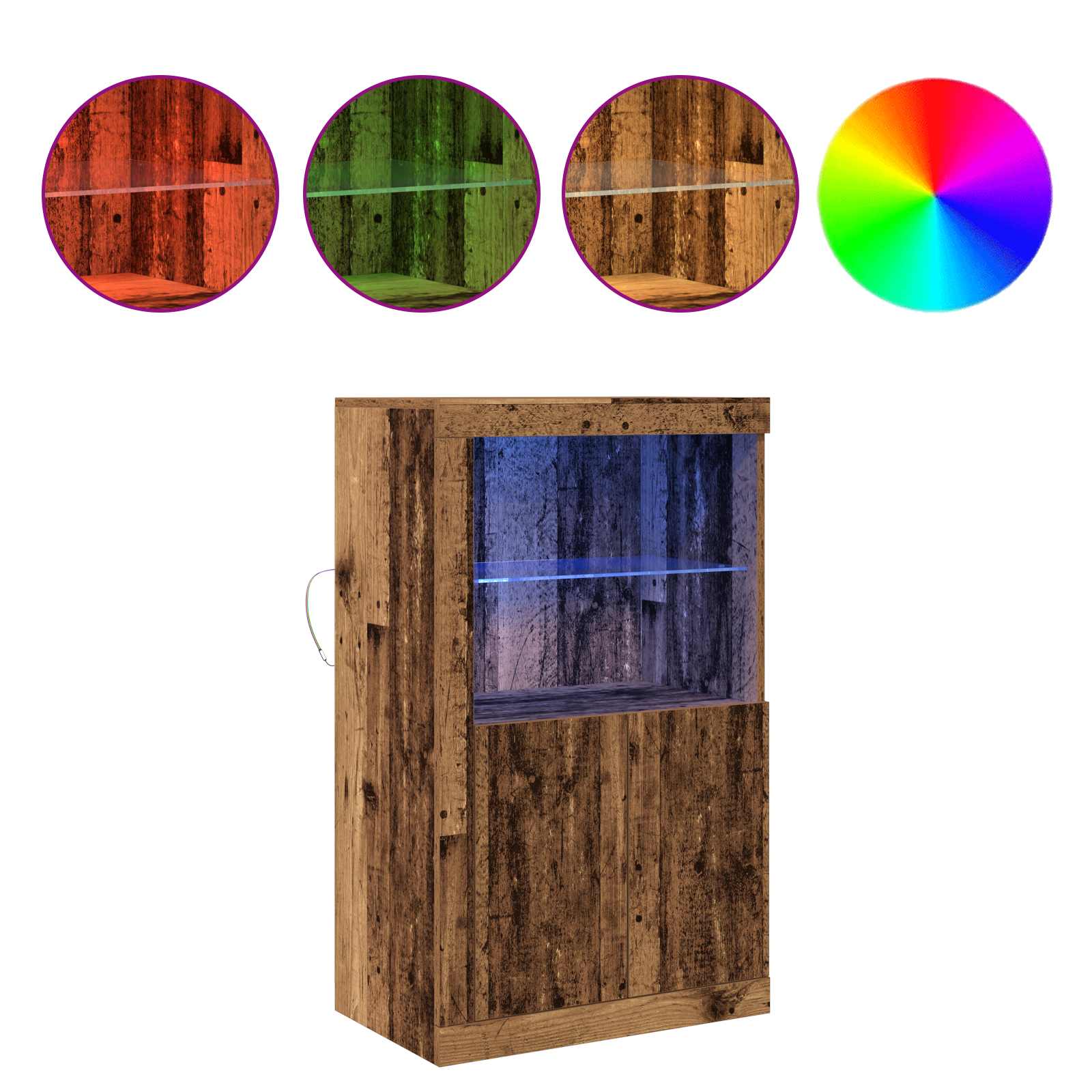 LED komoda Staro drvo 60,5 x 37 x 100 cm Konstruirano drvo