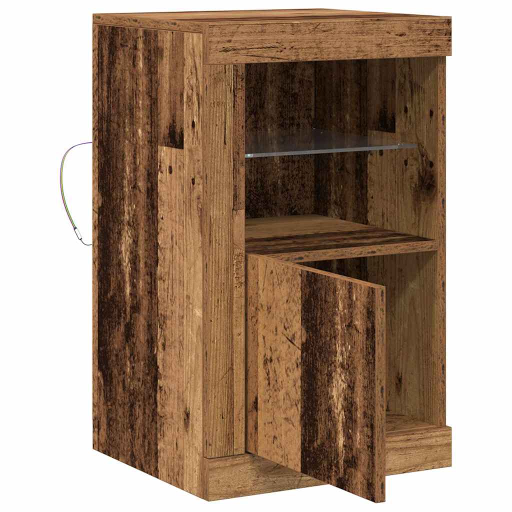 LED komoda 2 pcs Staro drvo 41 x 37 x 67 cm Konstruirano drvo